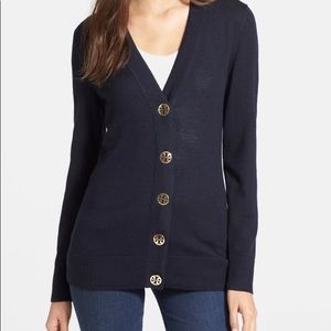 Tory Burch Simone Cardigan Sweater - Black
